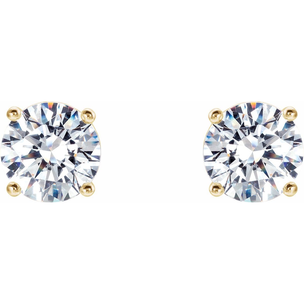 1 1/2 CTW Lab-Grown Diamond 4-Prong Stud Earrings in 14k yellow gold