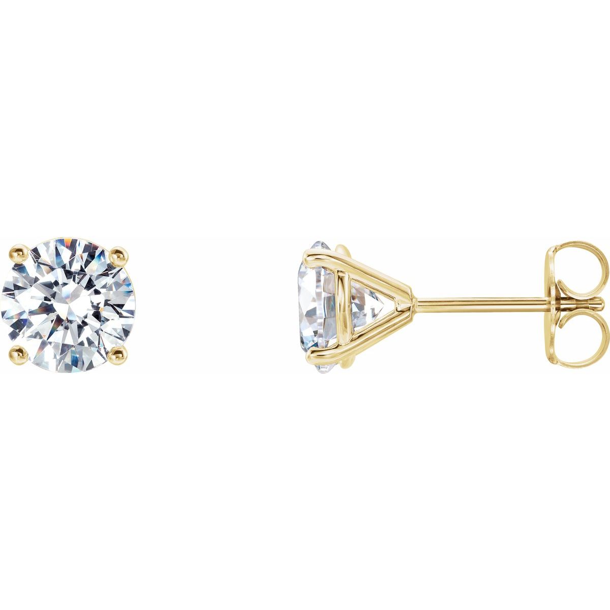 1 1/2 CTW Lab-Grown Diamond 4-Prong Stud Earrings in 14k yellow gold
