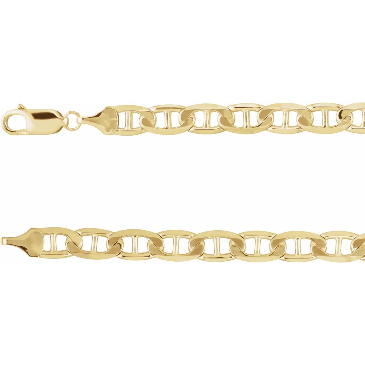 6 mm Curbed Anchor 8 1/2 " Chain in 14k yellow gold