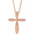 14.65x11.2 mm Cross Necklace in 14k rose gold