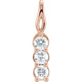 3/4 CTW Natural Diamond Three-Stone Pendant in 14k rose gold