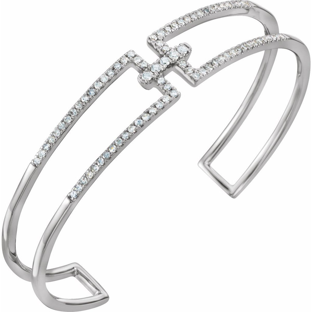 3/4 CTW Natural Diamond Cuff Bracelet in 14k white gold