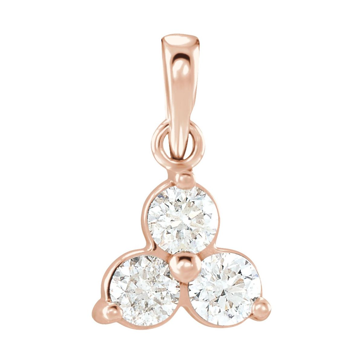 1/2 CTW Natural Diamond Three-Stone Pendant in 14k rose gold