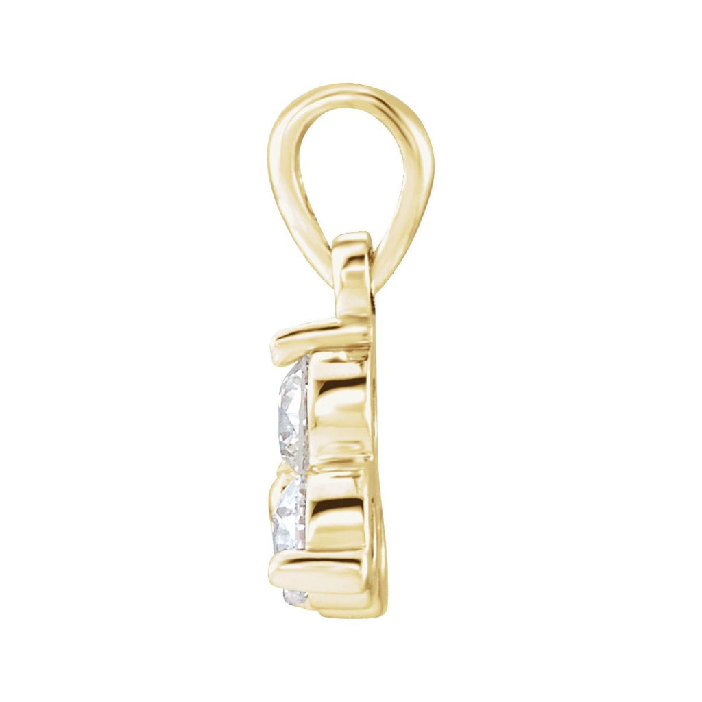 1/2 CTW Natural Diamond Three-Stone Pendant in 14k yellow gold