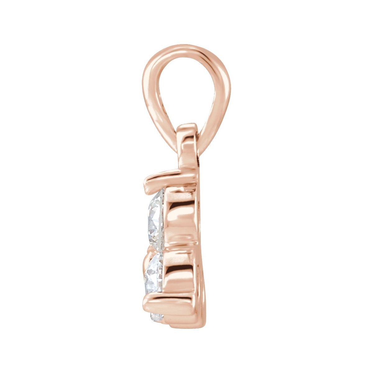1/2 CTW Natural Diamond Three-Stone Pendant in 14k rose gold