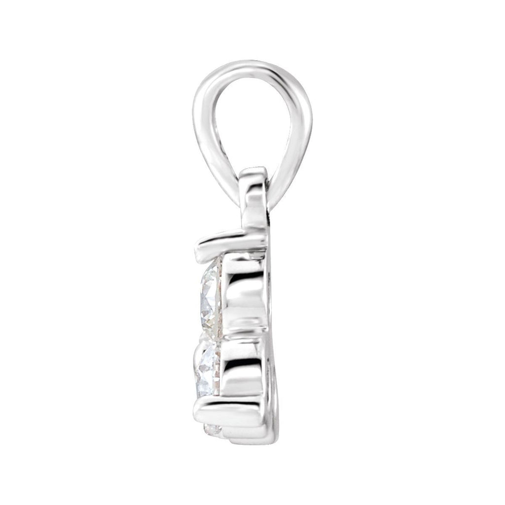 1/2 CTW Natural Diamond Three-Stone Pendant in 14k white gold