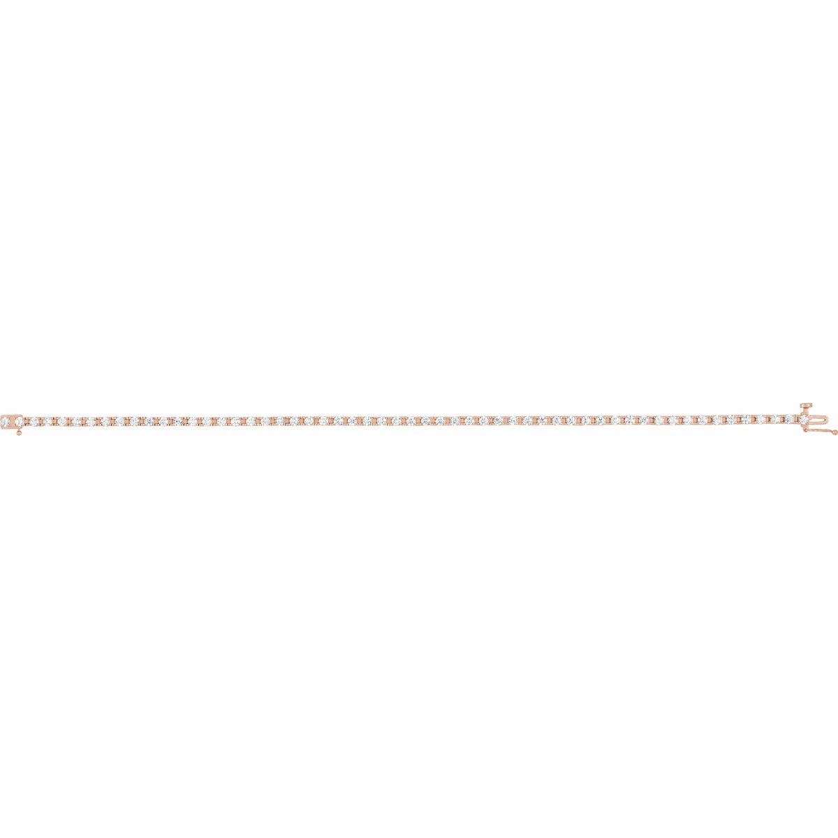 2 1/4 CTW Natural Diamond Line Bracelet in 14k rose gold