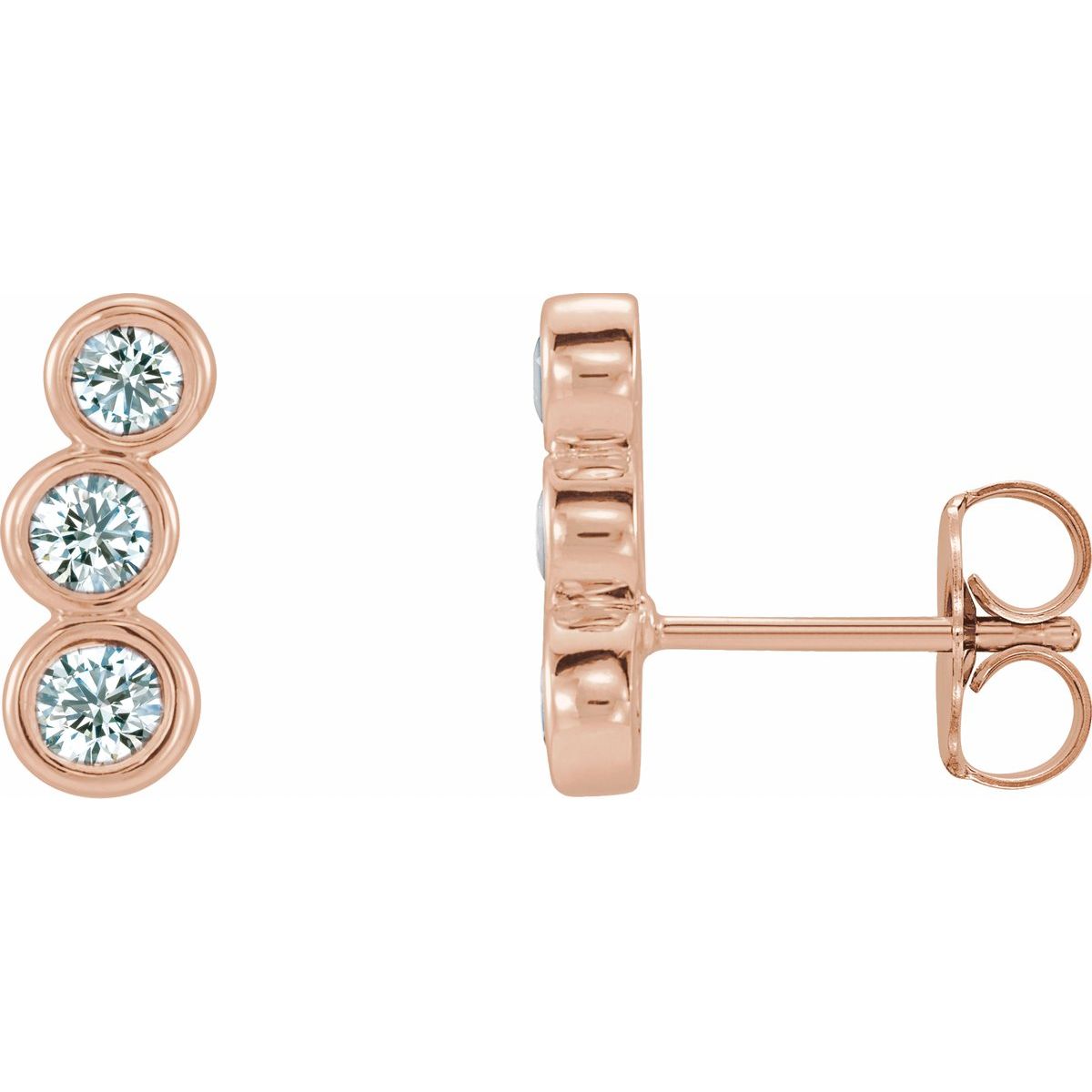 1/2 CTW Natural Diamond Ear Climbers in 14k rose gold