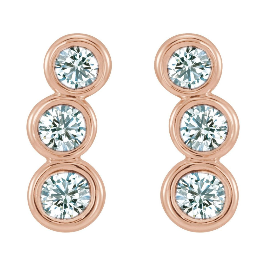 1/2 CTW Natural Diamond Ear Climbers in 14k rose gold