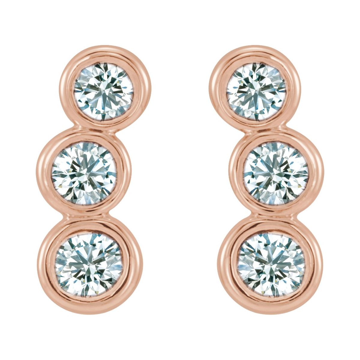 1/2 CTW Natural Diamond Ear Climbers in 14k rose gold