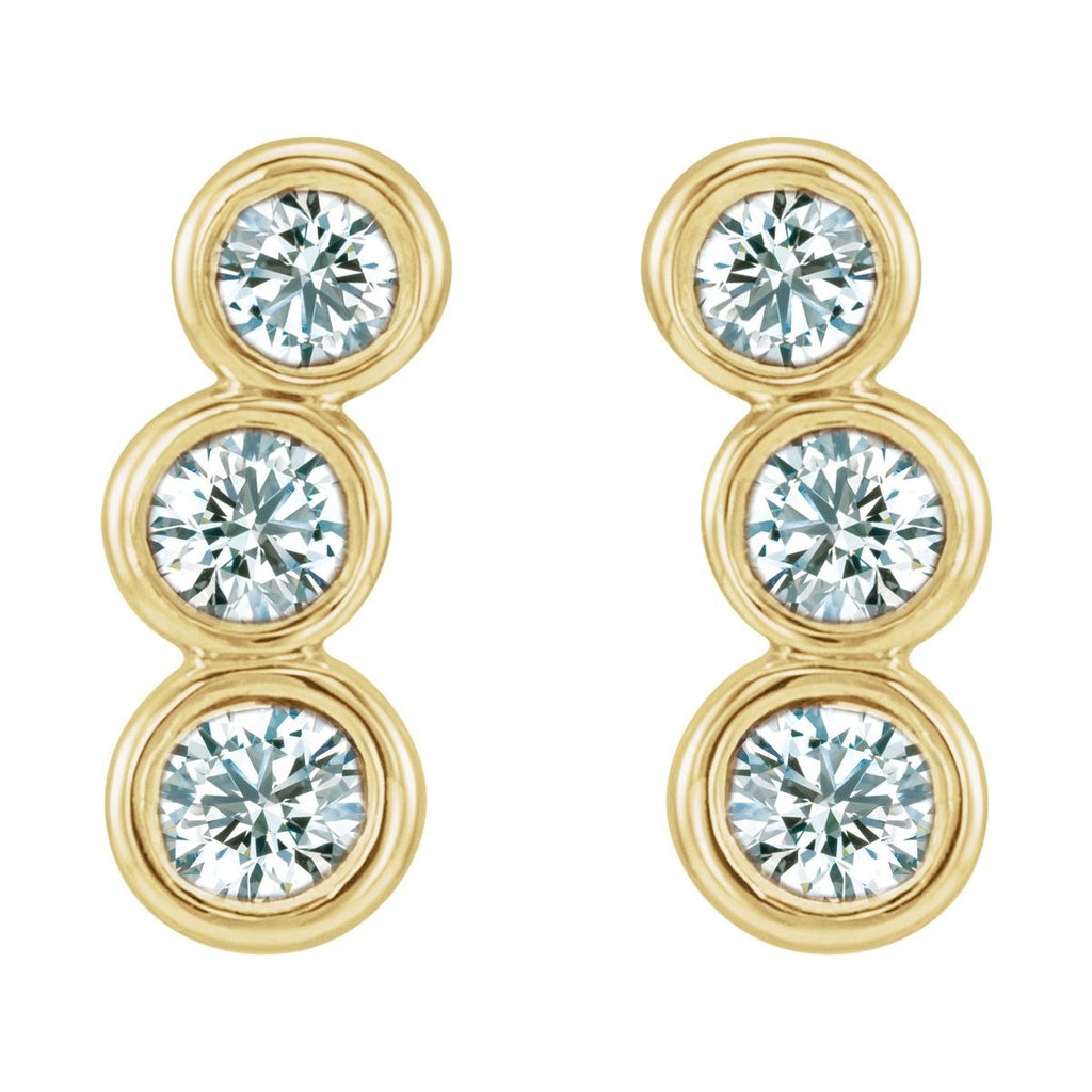 1/2 CTW Natural Diamond Ear Climbers in 14k yellow gold