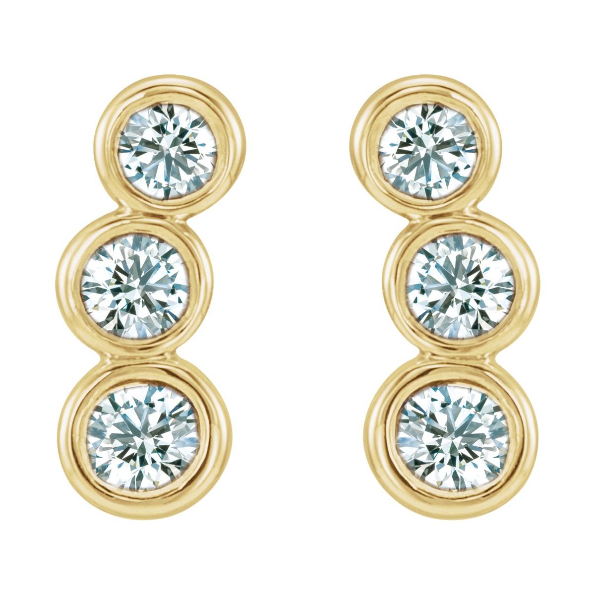1/2 CTW Natural Diamond Ear Climbers in 14k yellow gold