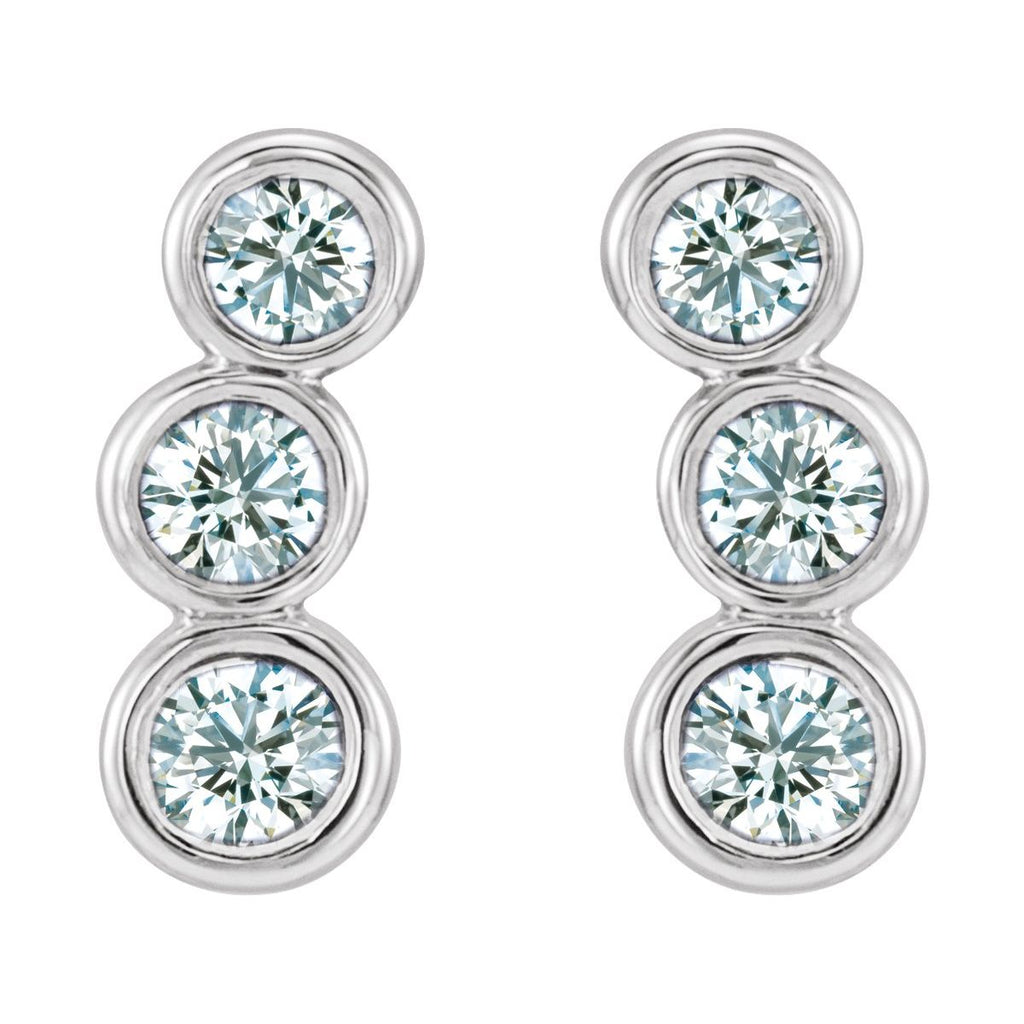 1/2 CTW Natural Diamond Ear Climbers in 14k white gold