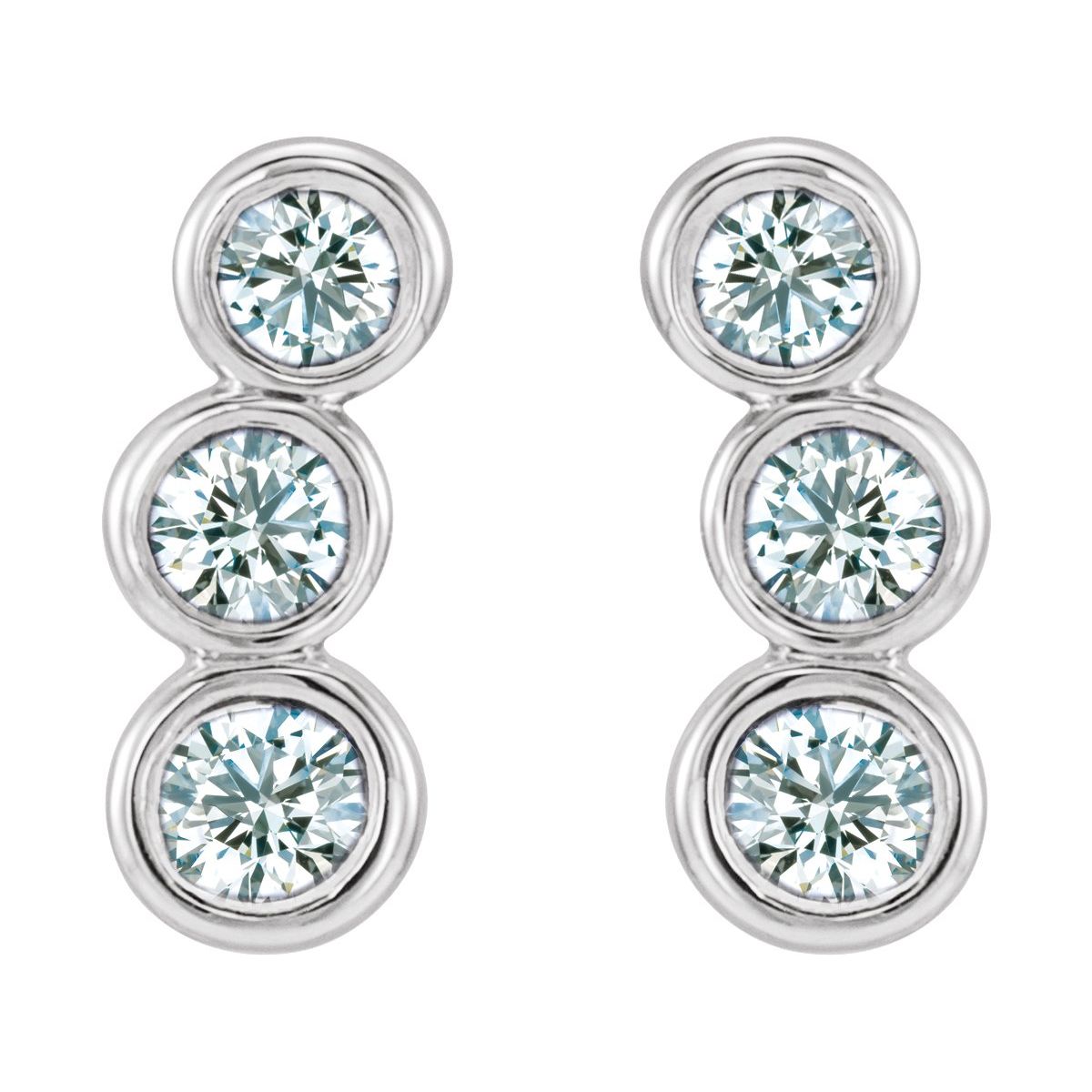 1/2 CTW Natural Diamond Ear Climbers in 14k white gold