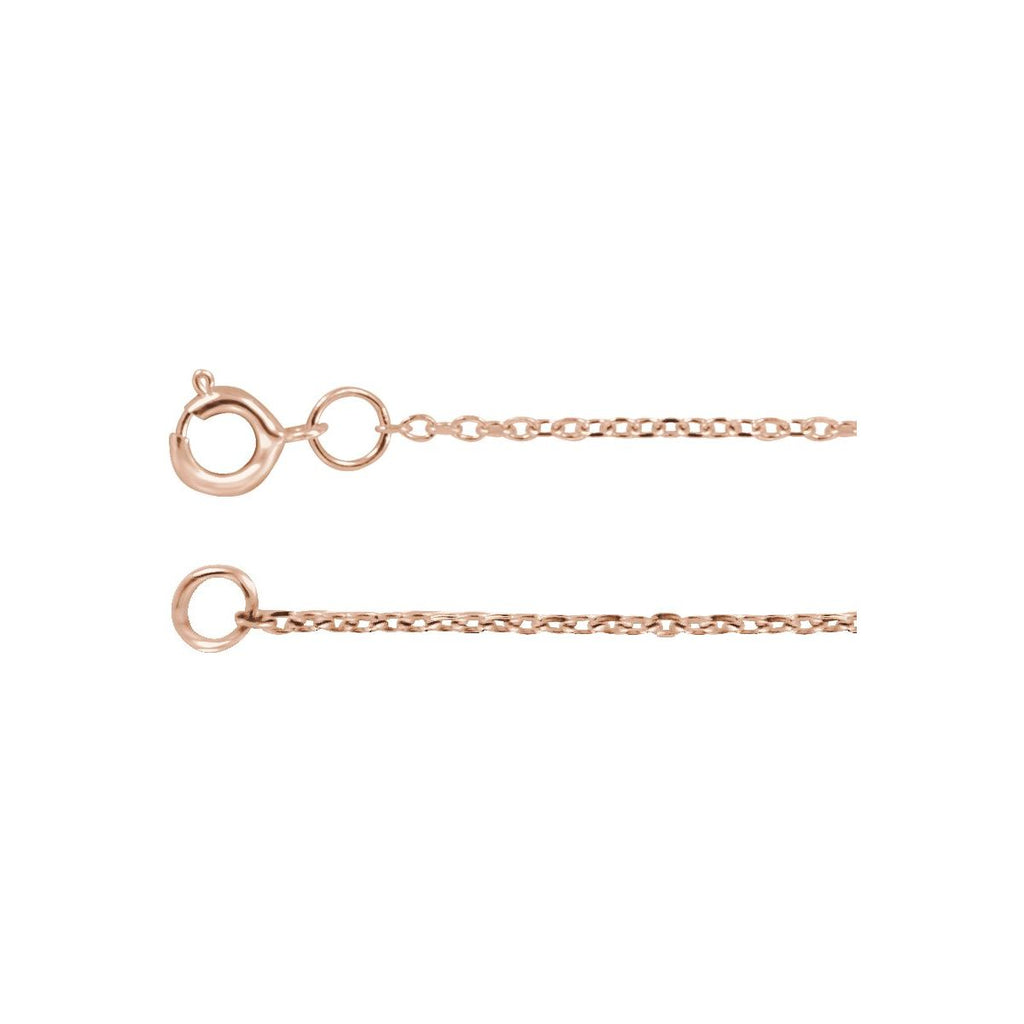 1 mm Adjustable Diamond-Cut Cable Chain in 14k rose gold