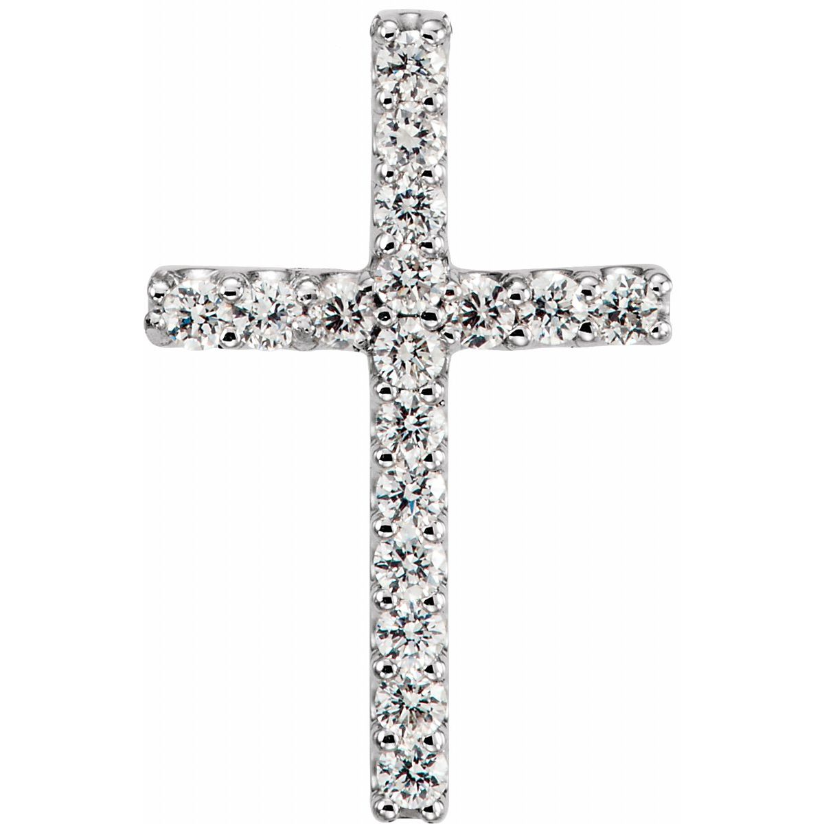 .06 CTW Natural Diamond Petite Cross Pendant in 14k white gold