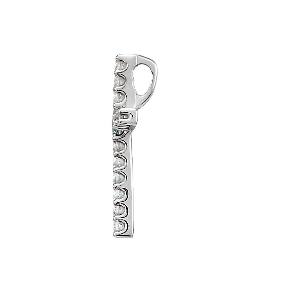.06 CTW Natural Diamond Petite Cross Pendant in 14k white gold