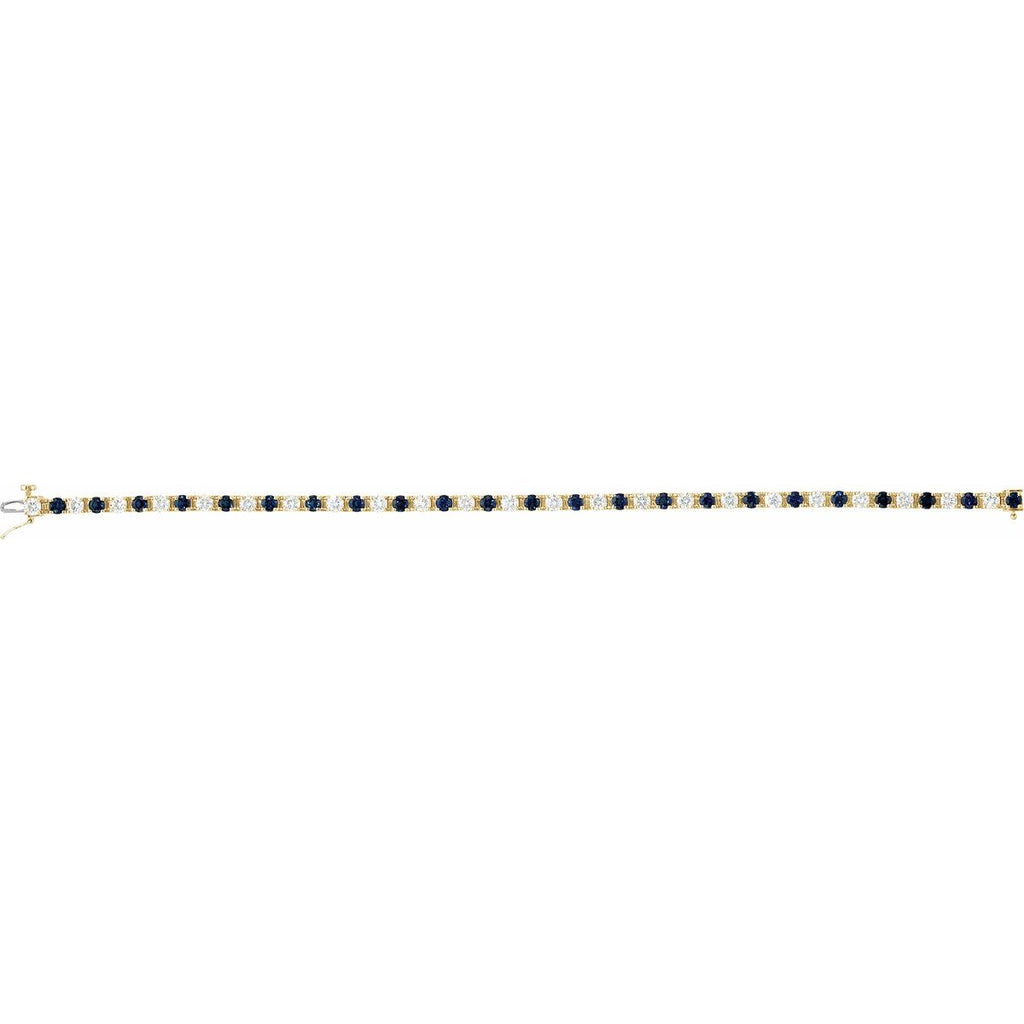 Lab-Grown Blue Sapphire & 2 3/8 CTW Lab-Grown Diamond Line Bracelet