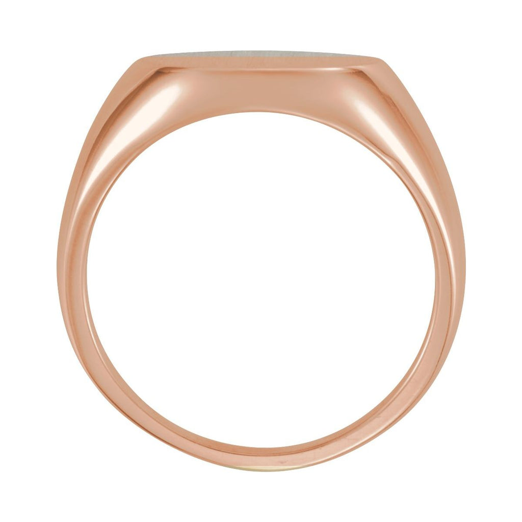 Round Signet Ring in 14k rose gold