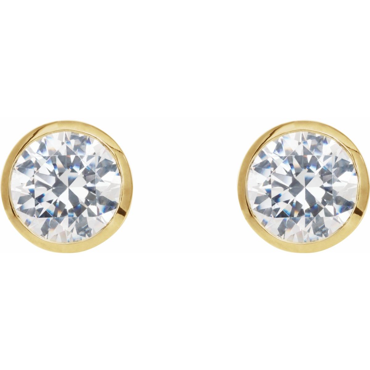 4 CTW Lab-Grown Diamond Cocktail-Style Bezel Earrings in 14k yellow gold