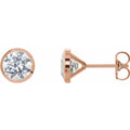 4 CTW Lab-Grown Diamond Cocktail-Style Bezel Earrings in 14k rose gold