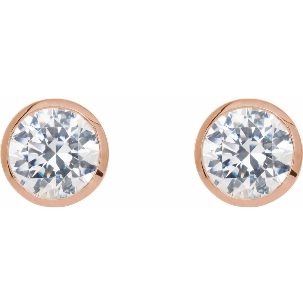4 CTW Lab-Grown Diamond Cocktail-Style Bezel Earrings in 14k rose gold