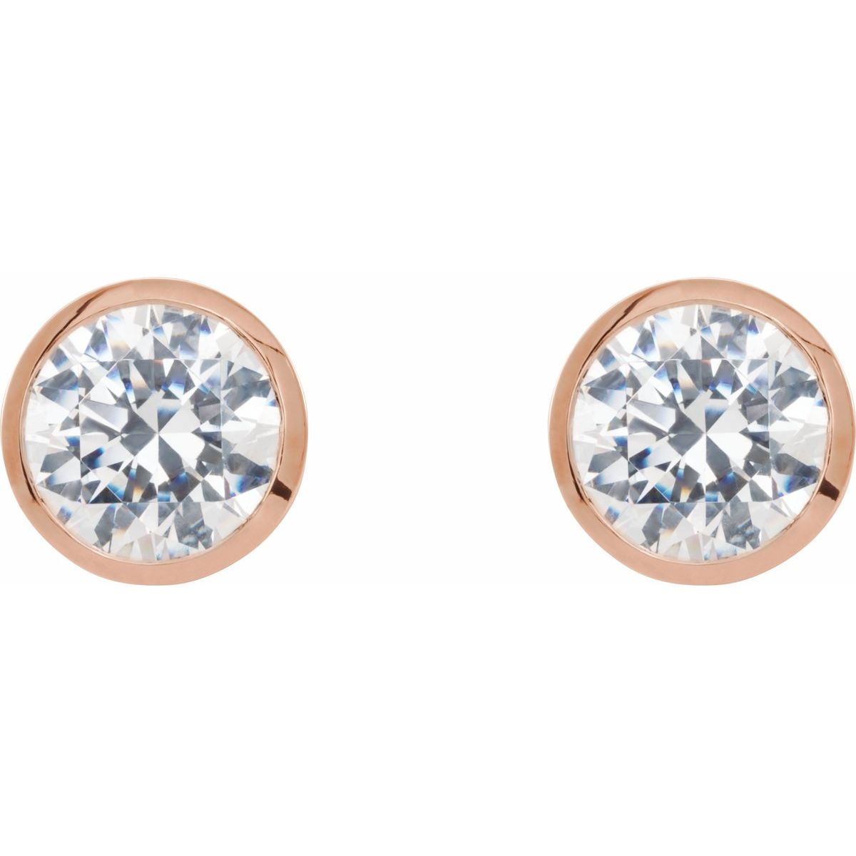 4 CTW Lab-Grown Diamond Cocktail-Style Bezel Earrings in 14k rose gold