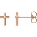 .01 CTW Natural Diamond Cross Earrings in 14k rose gold