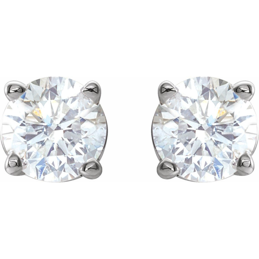 Natural Diamond Four-Prong Stud Earrings