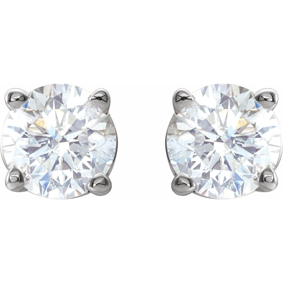 Natural Diamond Four-Prong Stud Earrings