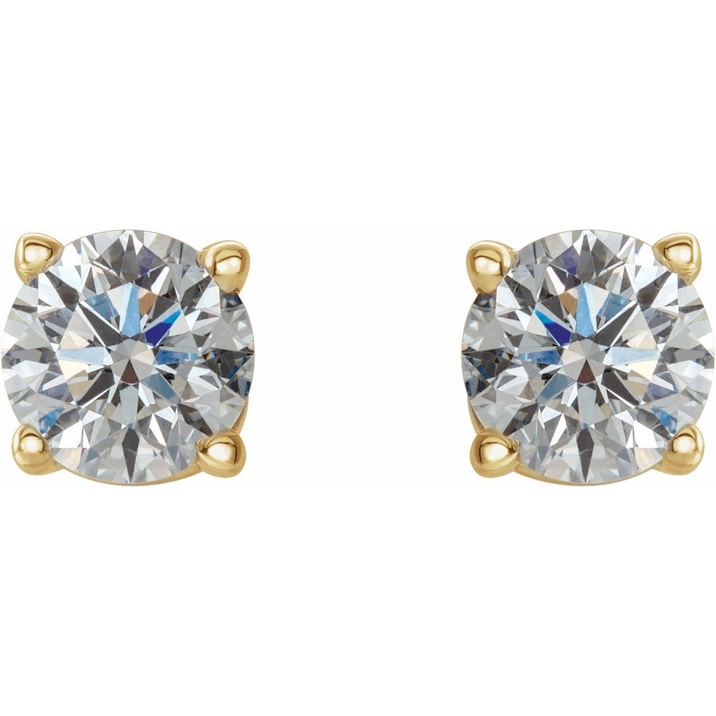 Natural Diamond Four-Prong Stud Earrings in 14k yellow gold