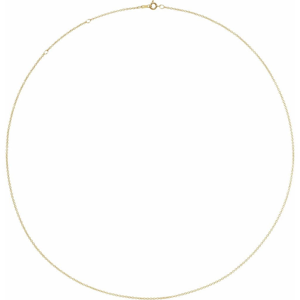 1 mm Adjustable Cable Chain in 14k yellow gold