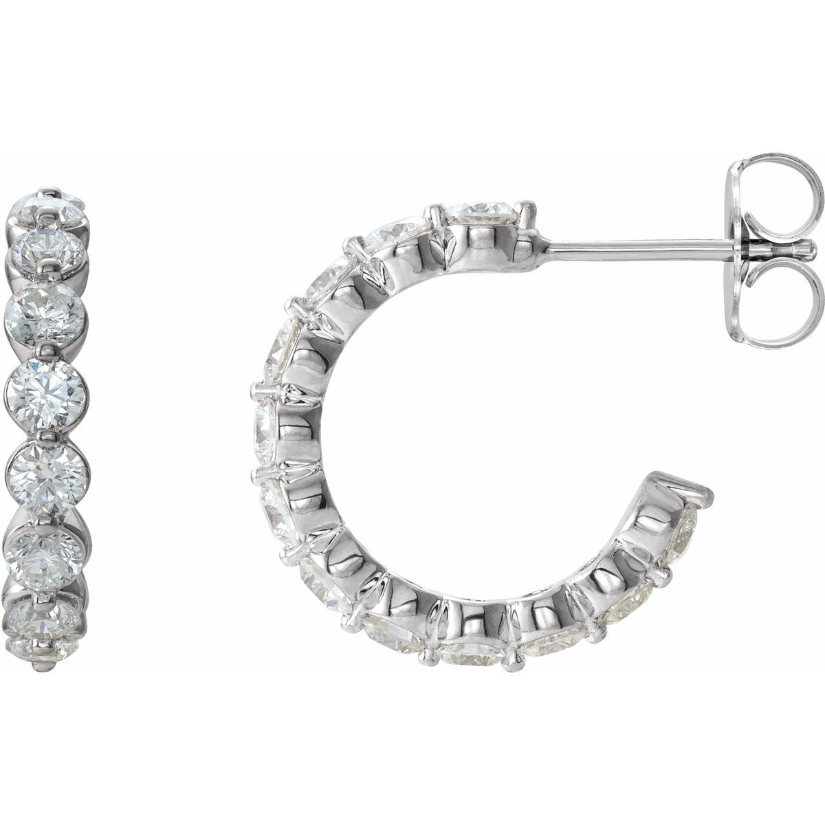 1 3/4 CTW Lab-Grown Diamond 19.1 mm Hoop Earrings