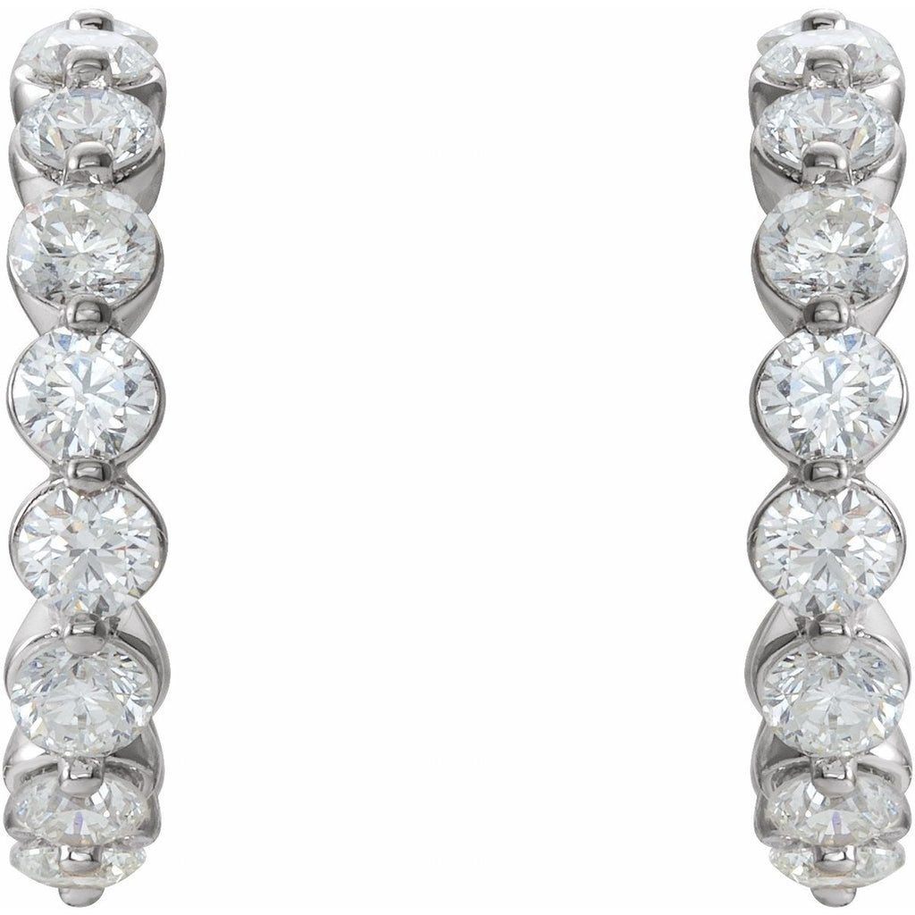 1 3/4 CTW Lab-Grown Diamond 19.1 mm Hoop Earrings in 14k rose gold