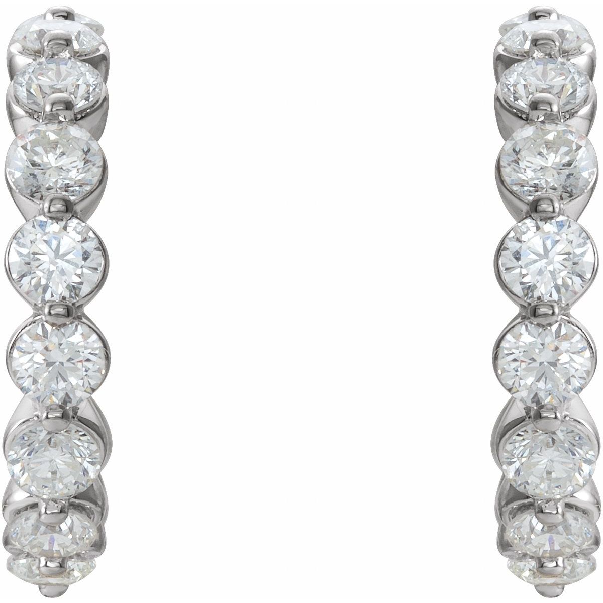1 3/4 CTW Lab-Grown Diamond 19.1 mm Hoop Earrings in 14k rose gold
