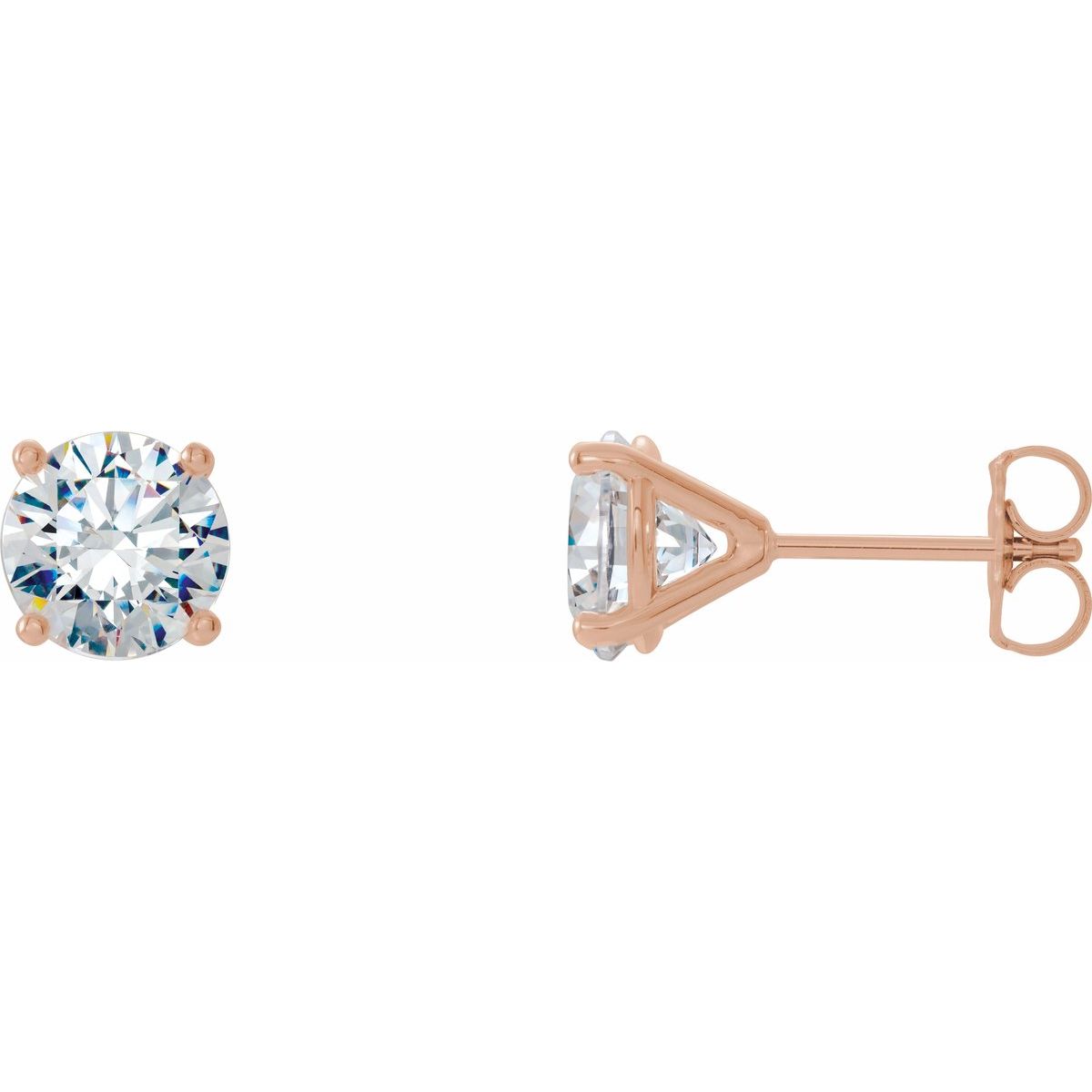 1 1/2 CTW Lab-Grown Diamond 4-Prong Stud Earrings in 14k rose gold