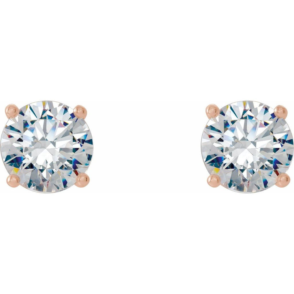 1 1/2 CTW Lab-Grown Diamond 4-Prong Stud Earrings in 14k rose gold