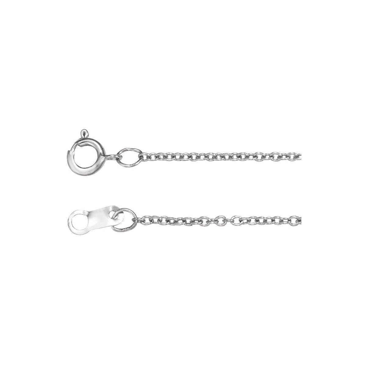 1 mm Adjustable Cable Chain in 14k white gold