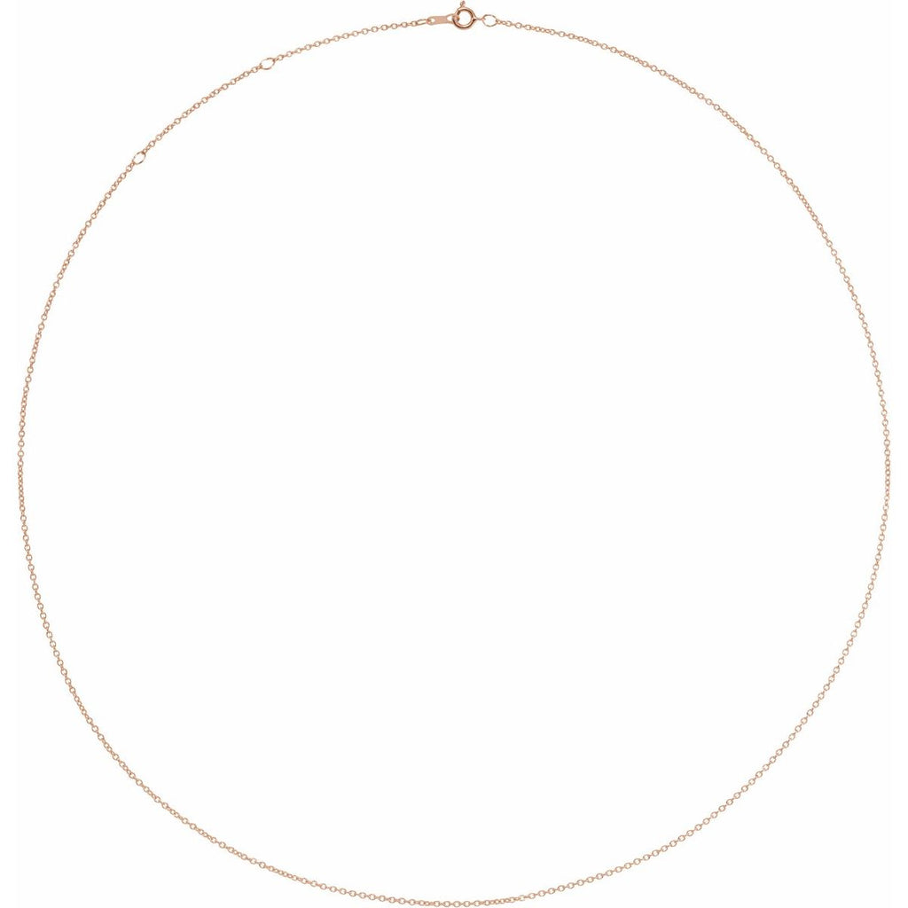 1 mm Cable Chain in 18k rose gold