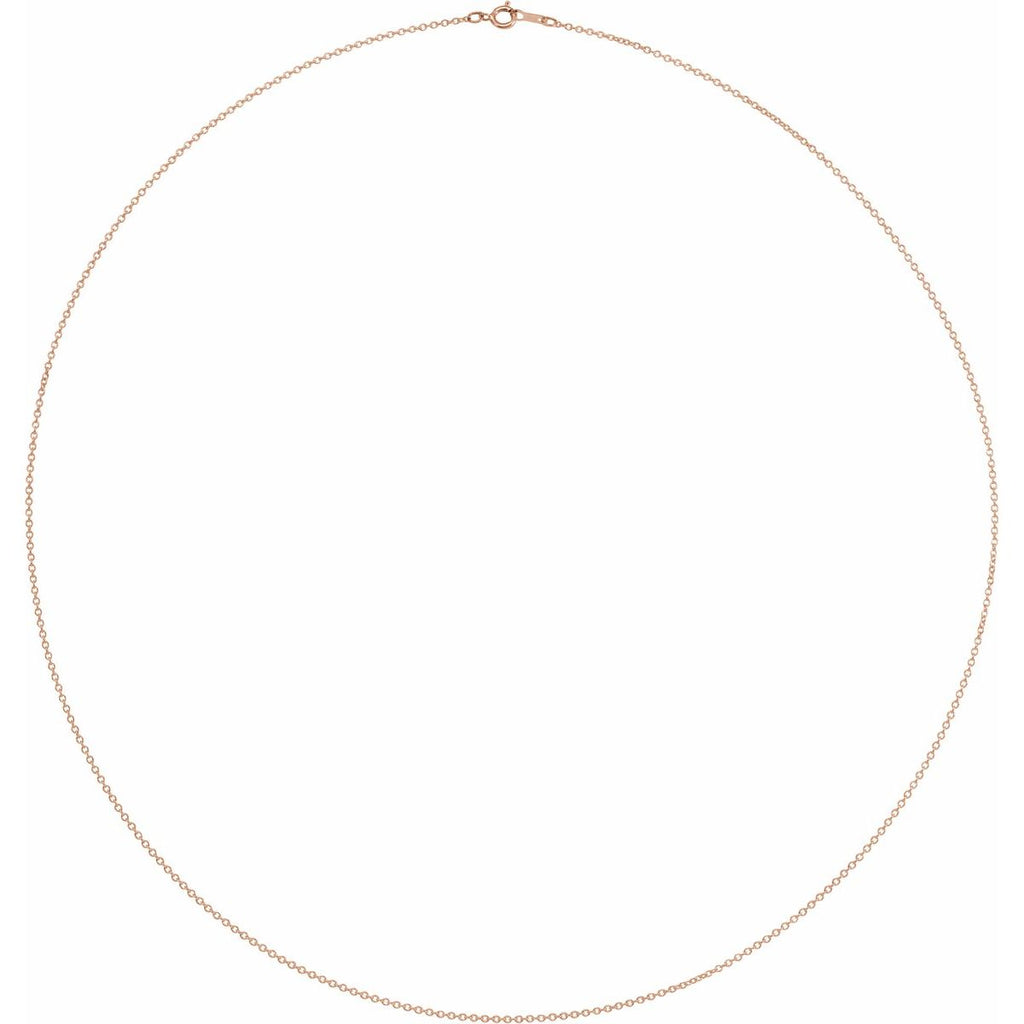 1 mm Cable Chain in 14k rose gold