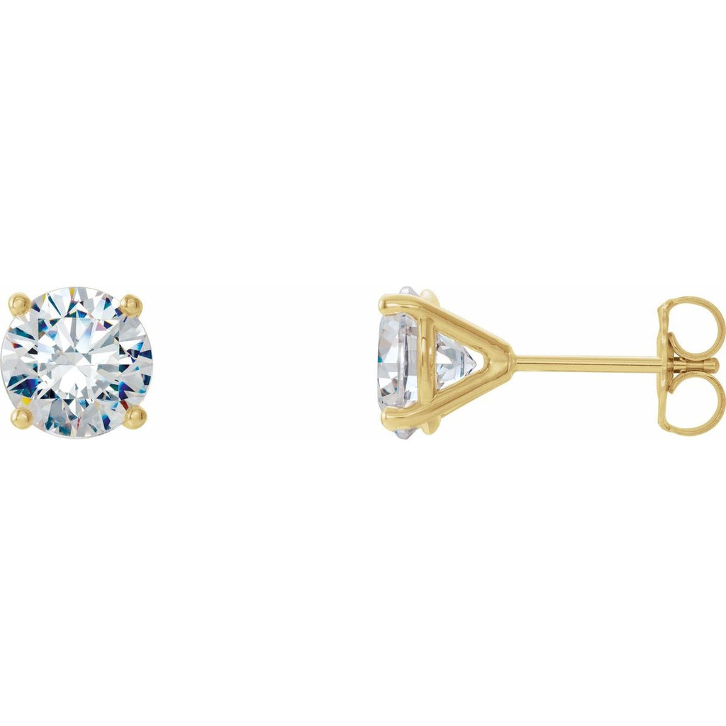 1 CTW Lab-Grown Diamond 4-Prong Stud Earrings in 14k yellow gold