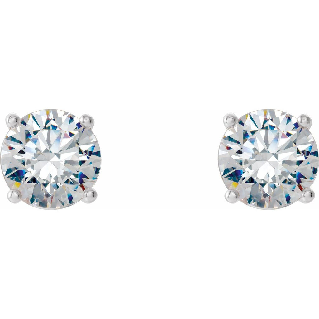1 CTW Lab-Grown Diamond 4-Prong Stud Earrings in 14k white gold