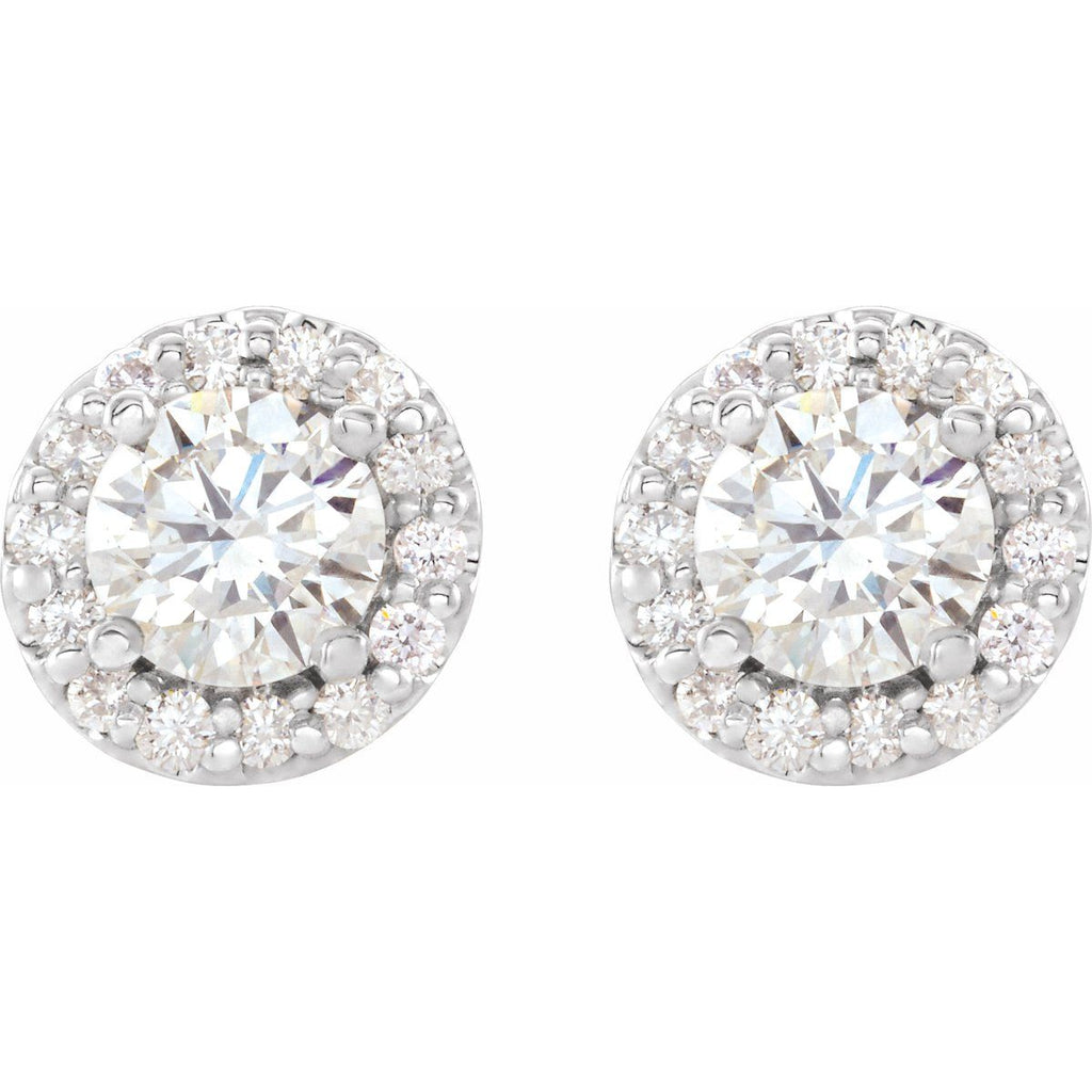 1 1/6 CTW Diamond Earrings in 14k white gold