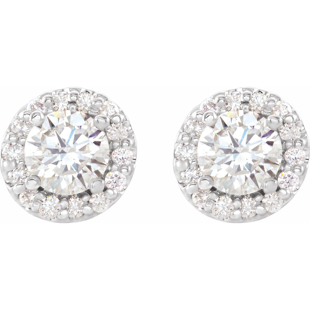 1 1/6 CTW Diamond Earrings in 14k white gold