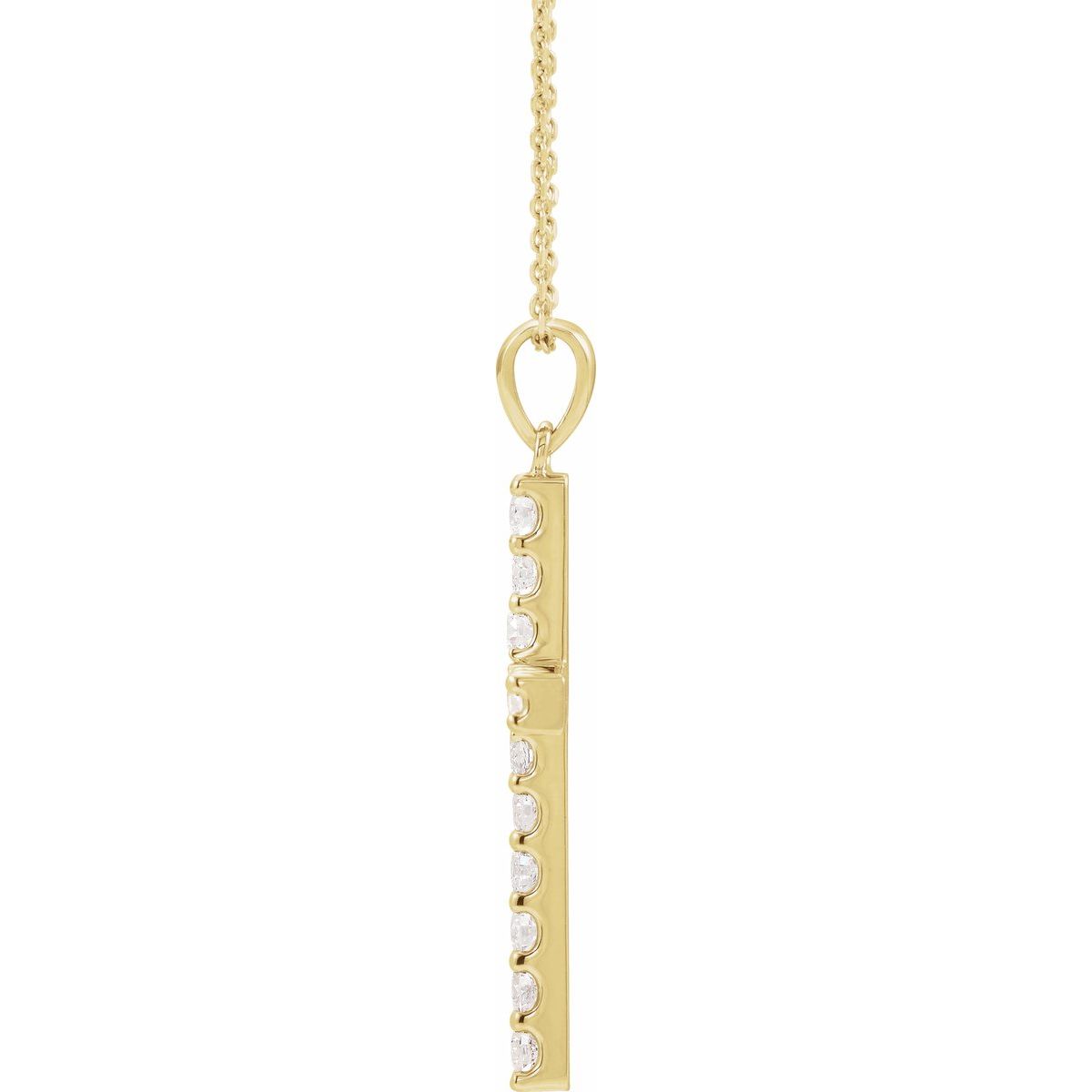 1 3/8 CTW Natural Diamond Cross Necklace in 14k yellow gold