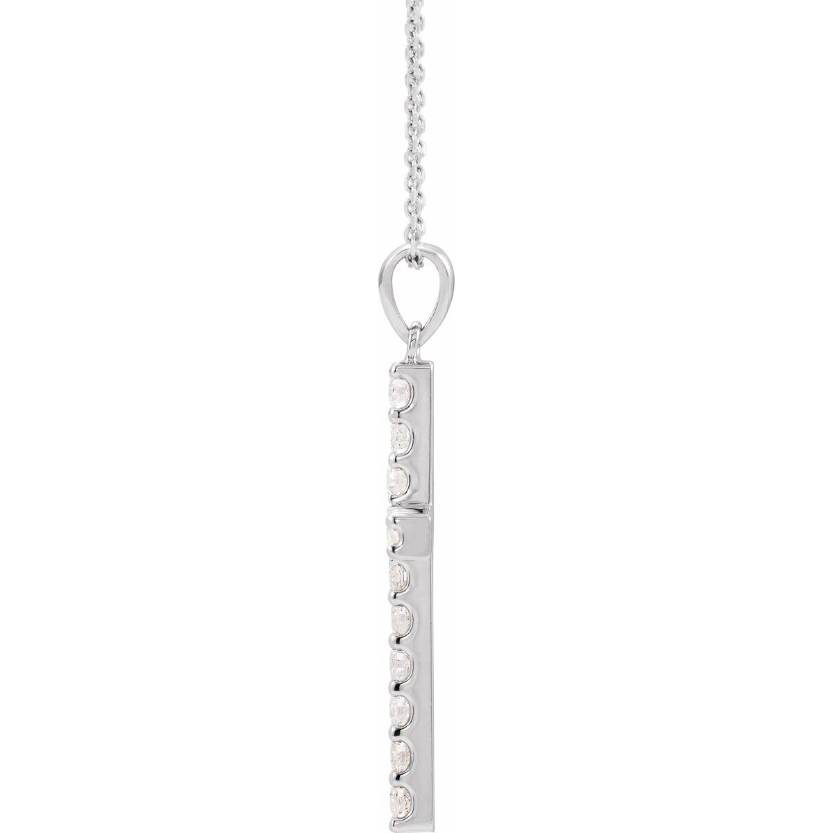 1 3/8 CTW Natural Diamond Cross Necklace in 14k white gold