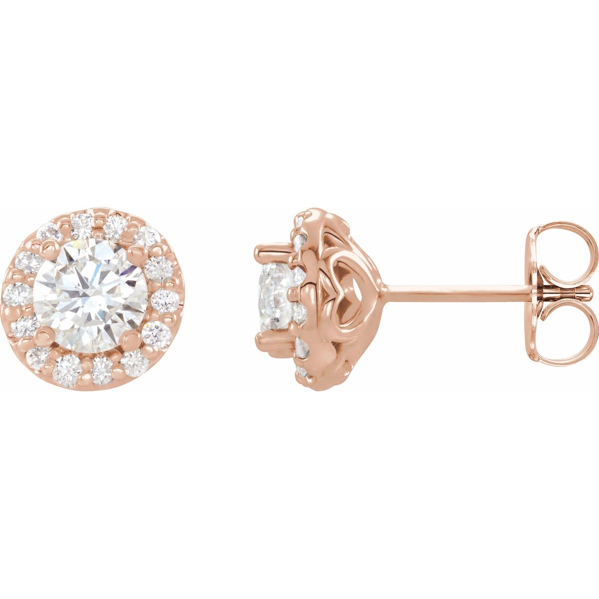 1 1/6 CTW Diamond Earrings in 14k rose gold