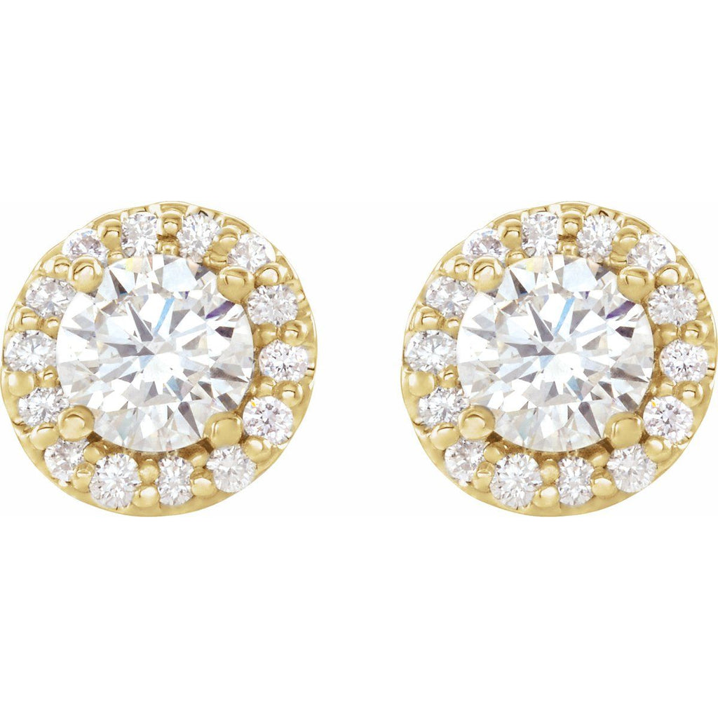 1 1/6 CTW Diamond Earrings in 14k yellow gold
