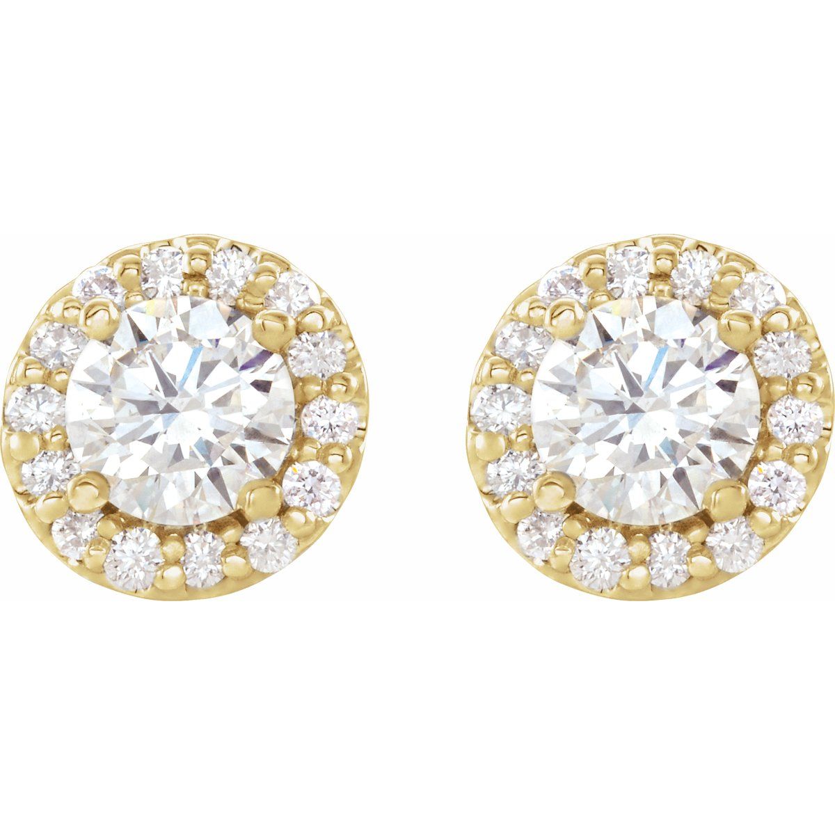 1 1/6 CTW Diamond Earrings in 14k yellow gold