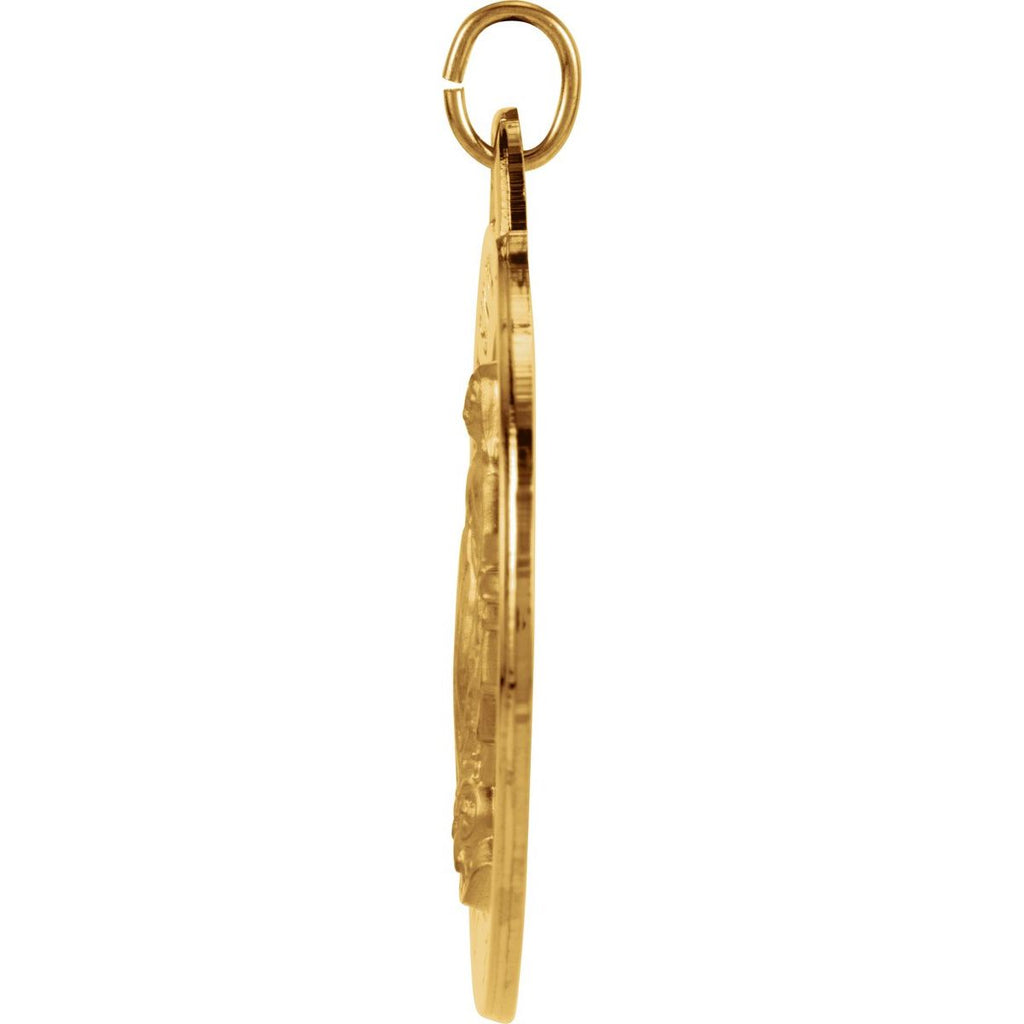 29 mm Miraculous Medal in 14k yellow gold